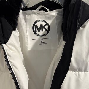 Michael Kors Black and White Puffer Coat